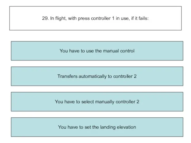 29. In flight, with press controller 1 in use, if it fails: You