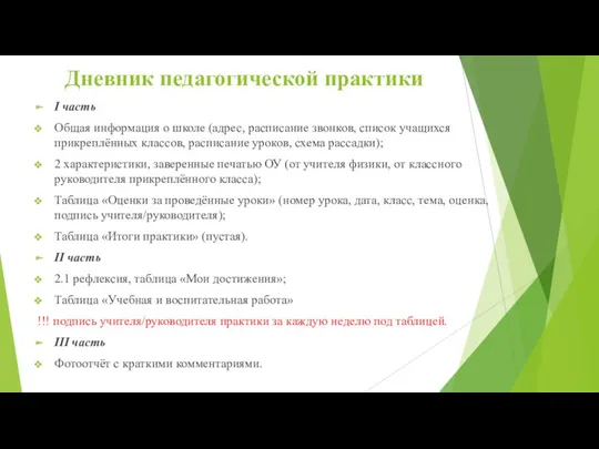 Дневник педагогической практики I часть Общая информация о школе (адрес,