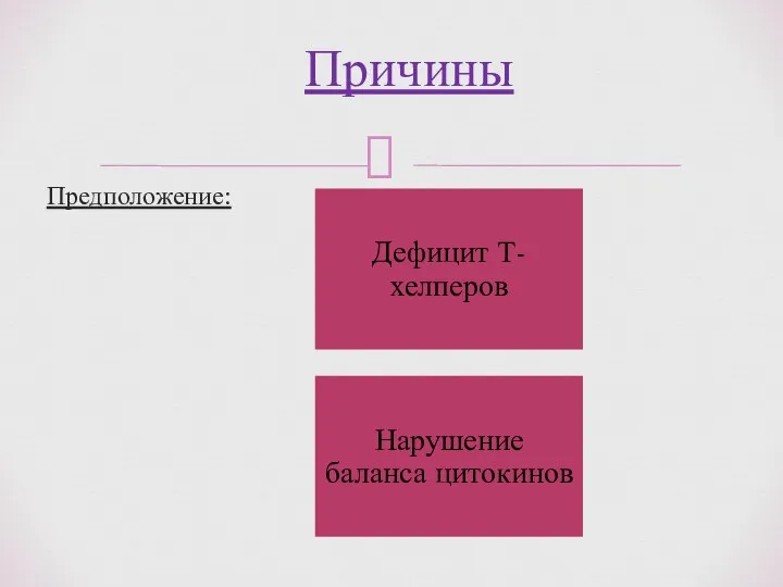 Предположение: Причины