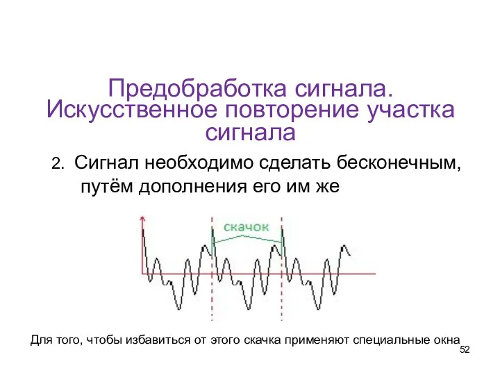 Предобработка сигнала. Искусственное повторение участка сигнала 2. Сигнал необходимо сделать