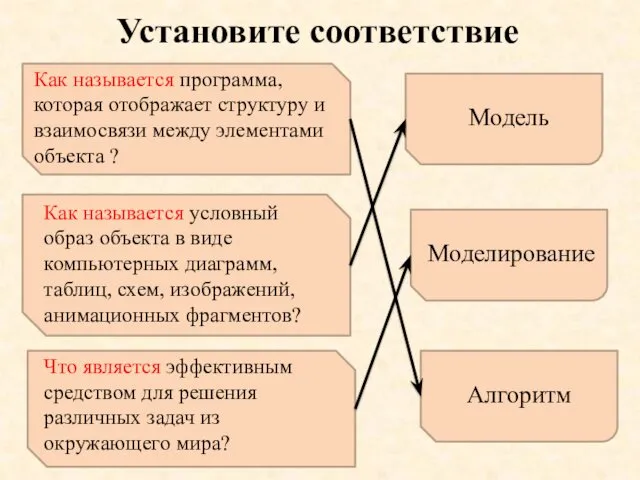 Установите соответствие Как называется программа, которая отображает структуру и взаимосвязи между элементами объекта