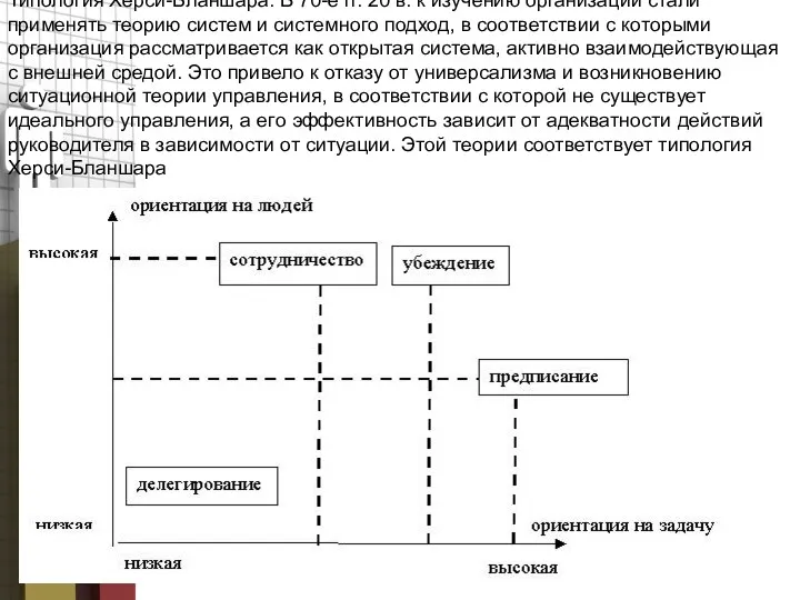 Типология Херси-Бланшара. В 70-е гг. 20 в. к изучению организаций