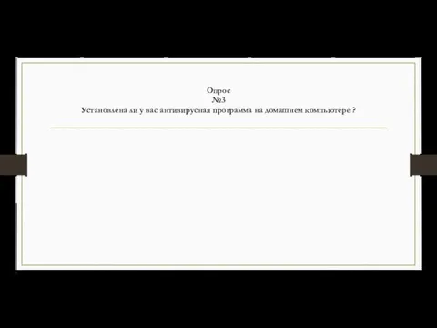 Опрос №3 Установлена ли у вас антивирусная программа на домашнем компьютере ?