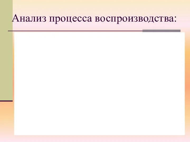 Анализ процесса воспроизводства: