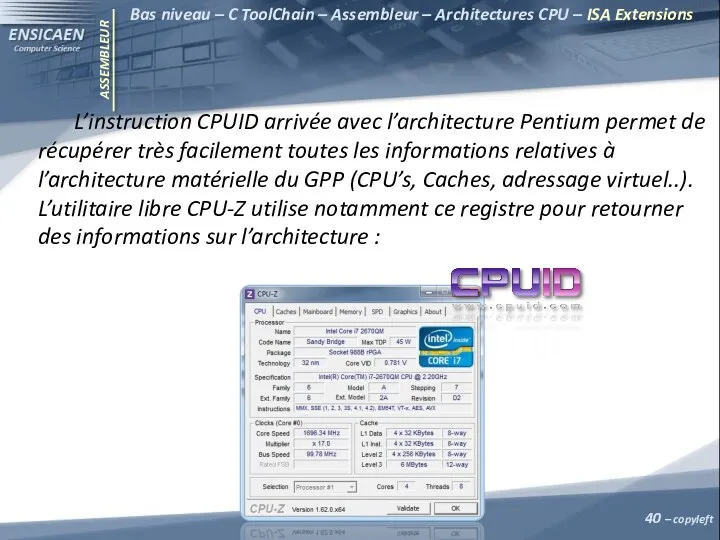ASSEMBLEUR – copyleft Bas niveau – C ToolChain – Assembleur – Architectures CPU