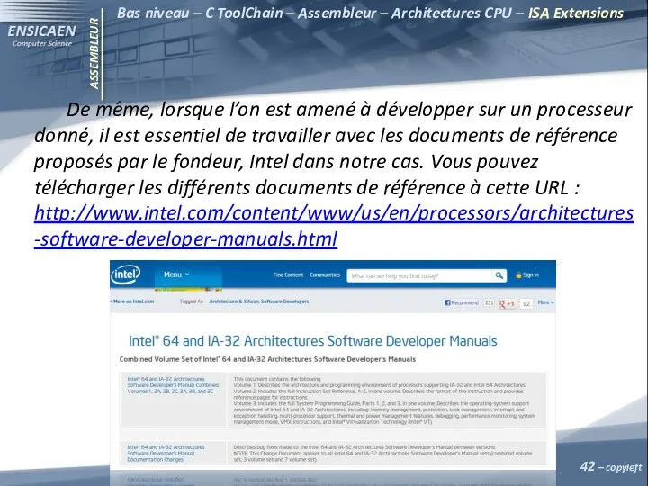 ASSEMBLEUR – copyleft Bas niveau – C ToolChain – Assembleur – Architectures CPU