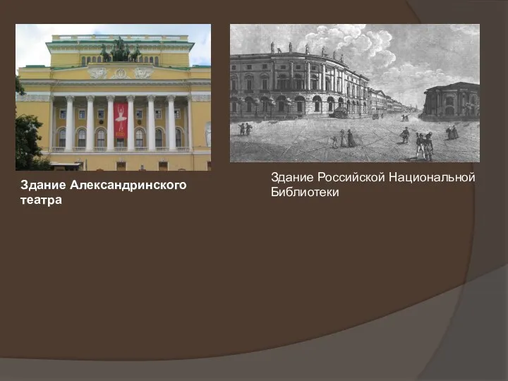 Здание Александринского театра Здание Российской Национальной Библиотеки