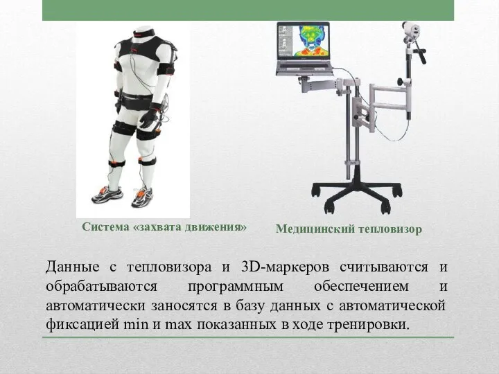 Данные с тепловизора и 3D-маркеров считываются и обрабатываются программным обеспечением и автоматически заносятся