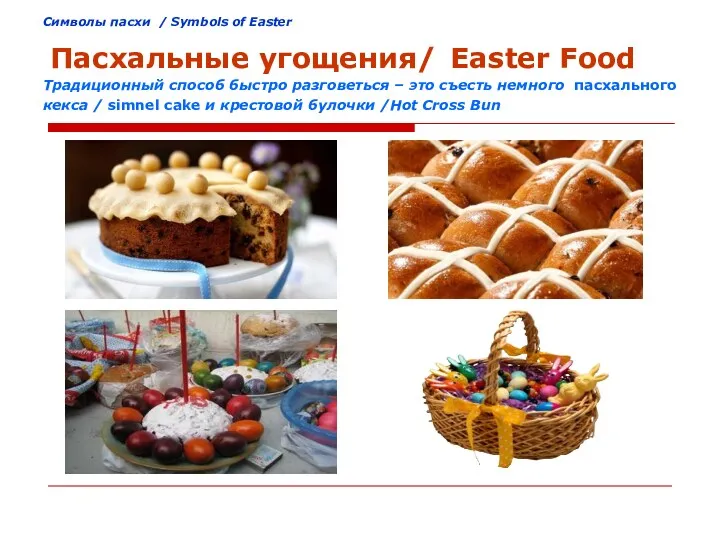Cимволы пасхи / Symbols of Easter Пасхальные угощения/ Easter Food