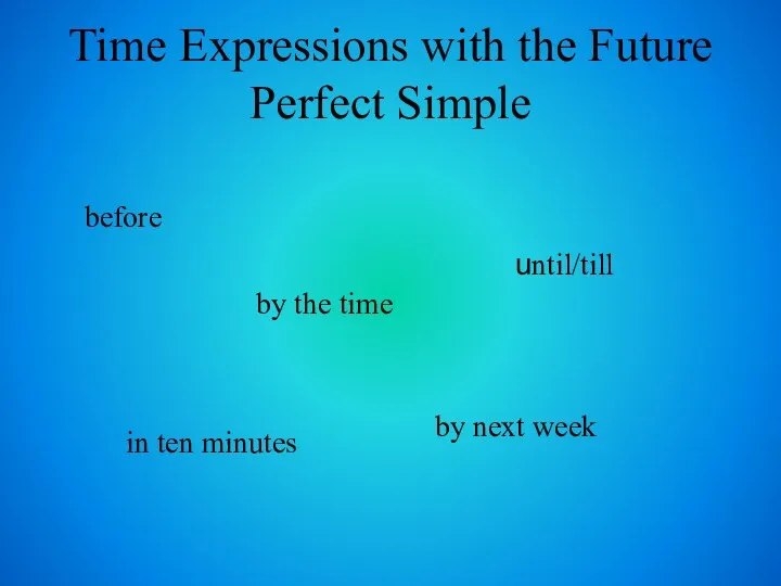 Time Expressions with the Future Perfect Simple before until/till by