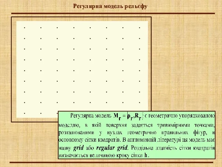 Регулярна модель рельєфу .