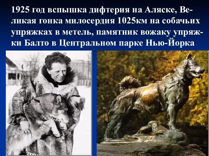 1925 год вспышка дифтерия на Аляске, Ве-ликая гонка милосердия 1025км