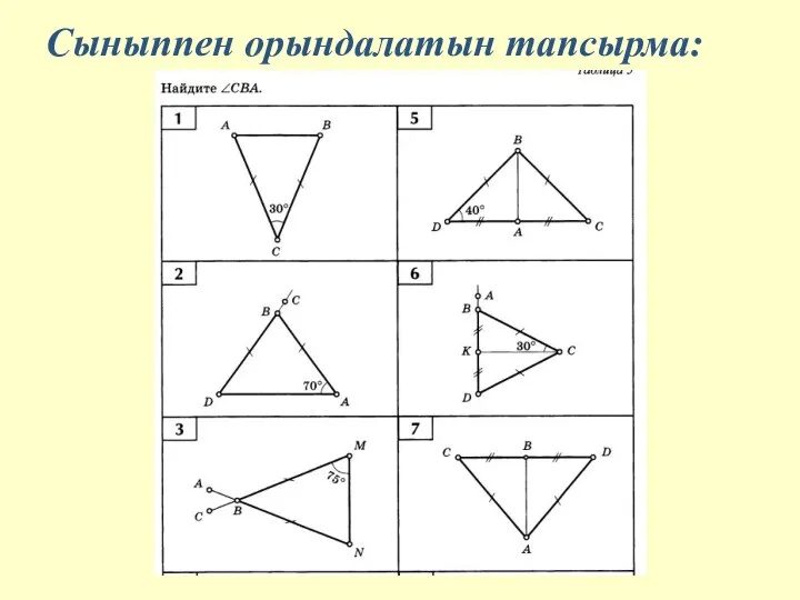 Сыныппен орындалатын тапсырма: