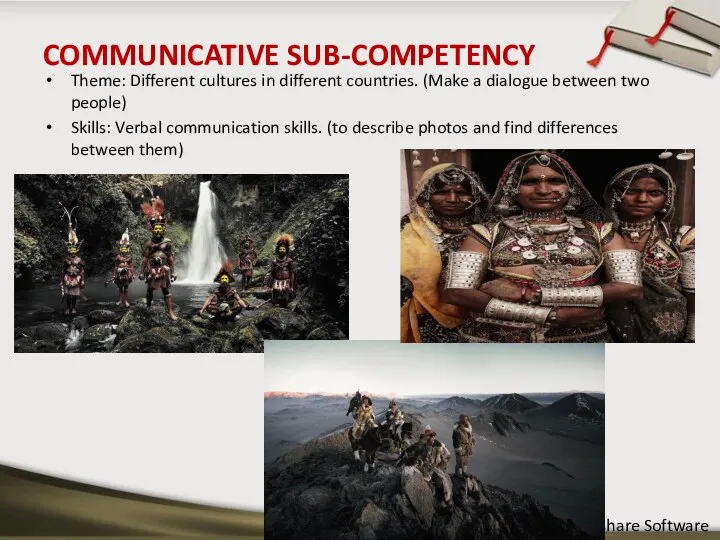 COMMUNICATIVE SUB-COMPETENCY Theme: Different cultures in different countries. (Make a