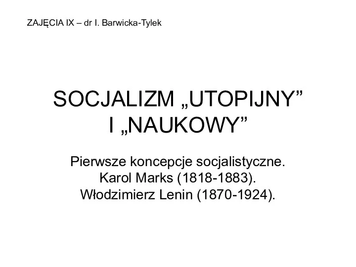 Socjalizm „utopijny” i „naukowy”