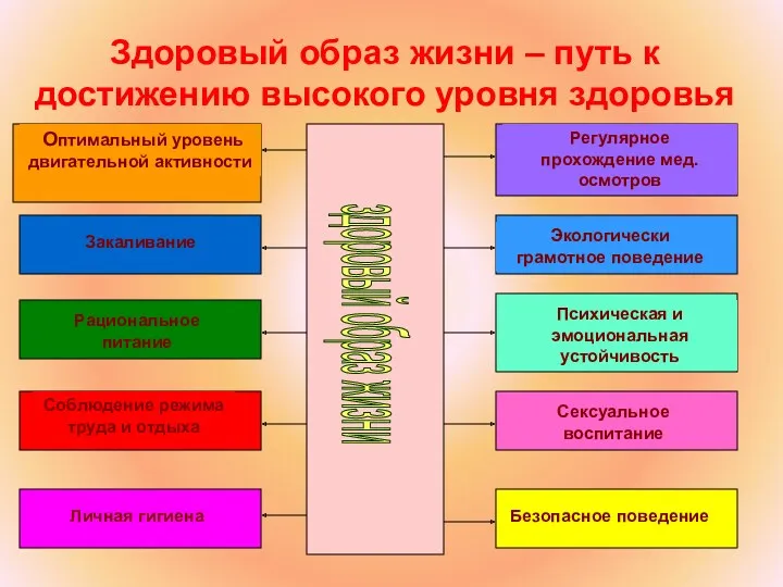 Здоровый образ жизни – путь к достижению высокого уровня здоровья здоровый образ жизни