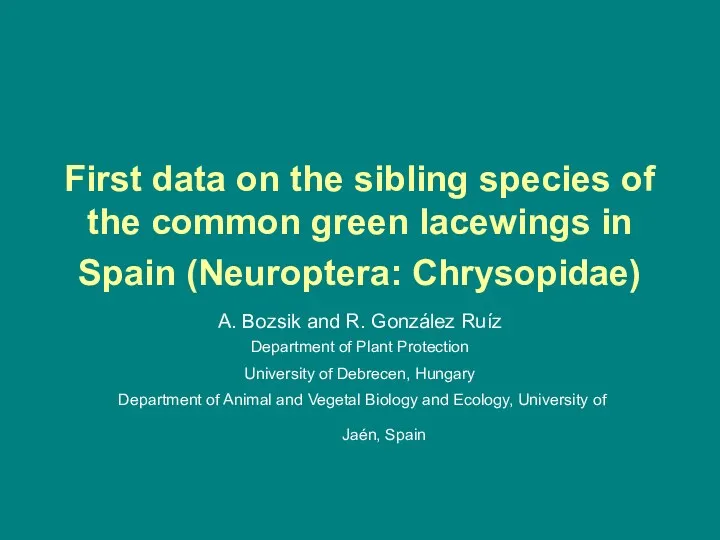 First data on the sibling species of the common green