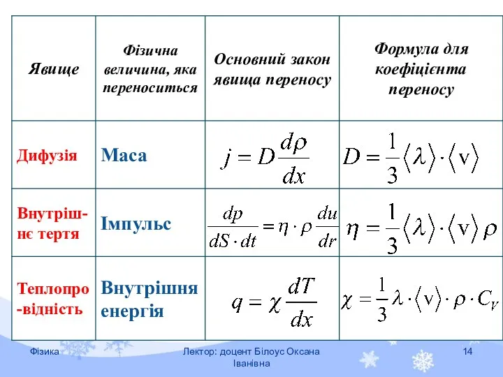 Фізика Лектор: доцент Білоус Оксана Іванівна