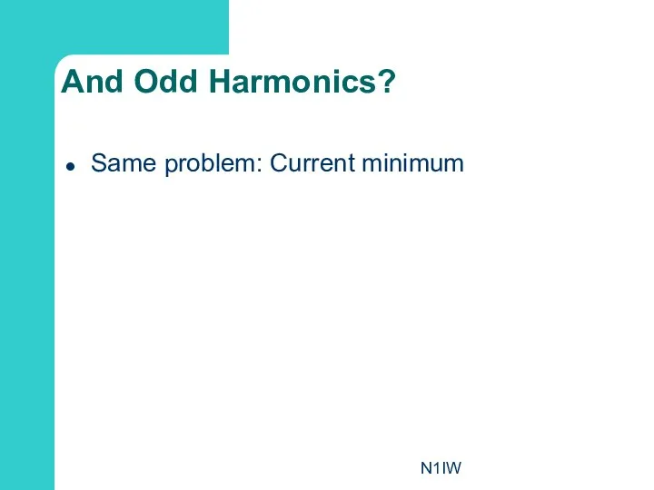 N1IW And Odd Harmonics? Same problem: Current minimum