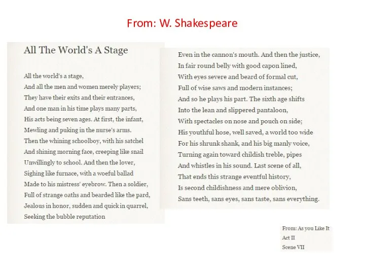 From: W. Shakespeare