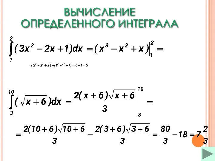 ВЫЧИСЛЕНИЕ ОПРЕДЕЛЕННОГО ИНТЕГРАЛА