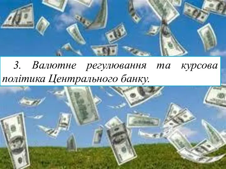 3. Валютне регулювання та курсова політика Центрального банку.