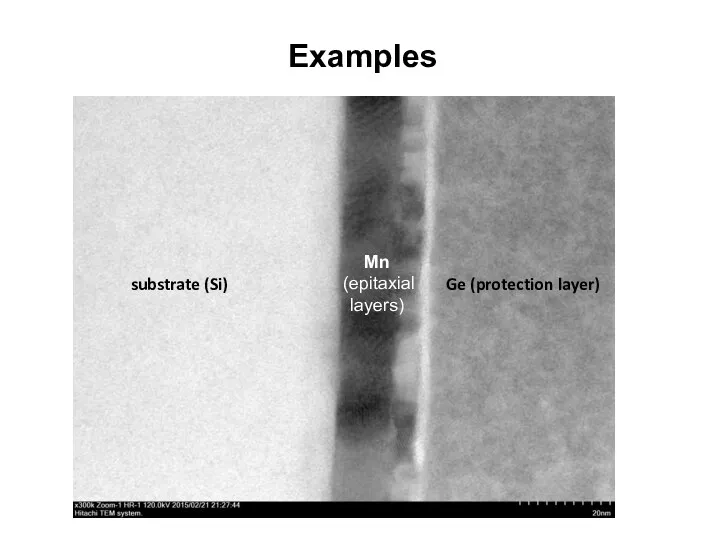 substrate (Si) Ge (protection layer) Mn (epitaxial layers) Examples