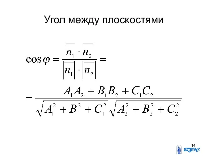 Угол между плоскостями