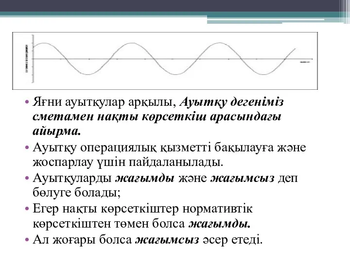 Яғни ауытқулар арқылы, Ауытқу дегеніміз сметамен нақты көрсеткіш арасындағы айырма.