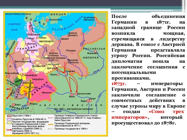После объединения Германии в 1871г. на западной границе России возникла