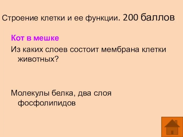 Строение клетки и ее функции. 200 баллов Кот в мешке