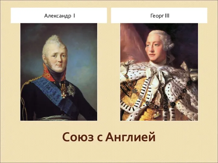 Союз с Англией Александр I Георг III