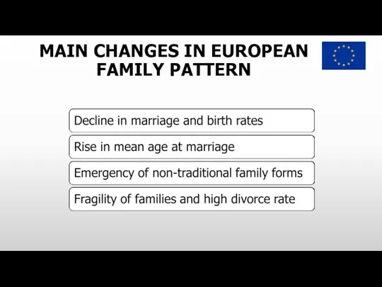 MAIN CHANGES IN EUROPEAN FAMILY PATTERN