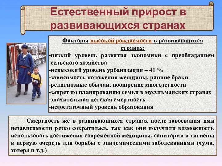 Факторы высокой рождаемости в развивающихся странах: низкий уровень развития экономики