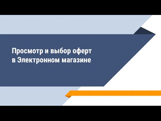 Просмотр и выбор оферт в Электронном магазине