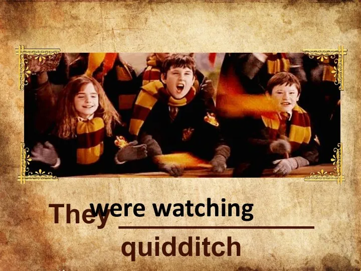 They _____________ quidditch were watching