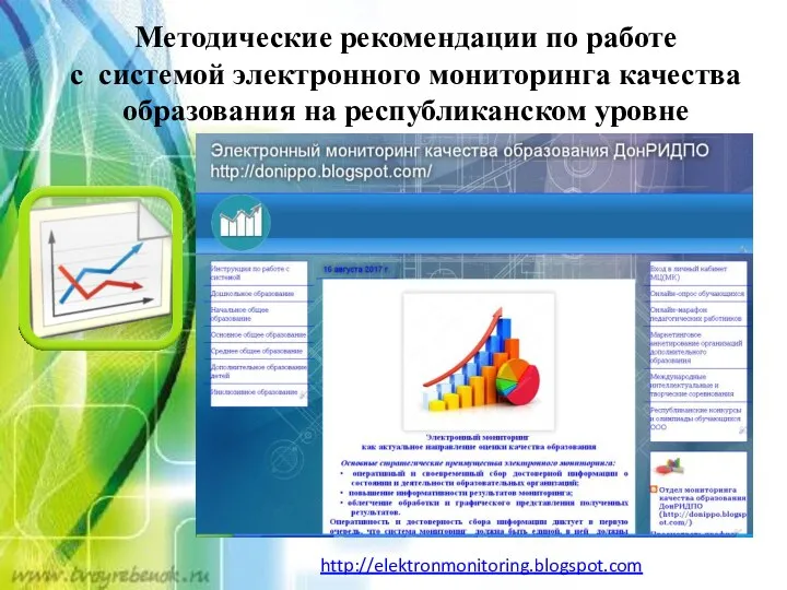 Методические рекомендации по работе с системой электронного мониторинга качества образования на республиканском уровне http://elektronmonitoring.blogspot.com