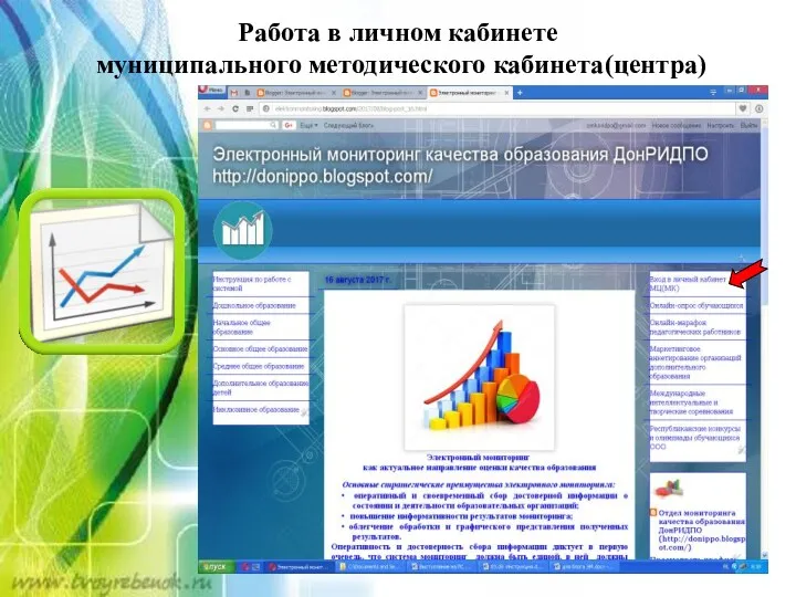 Работа в личном кабинете муниципального методического кабинета(центра)