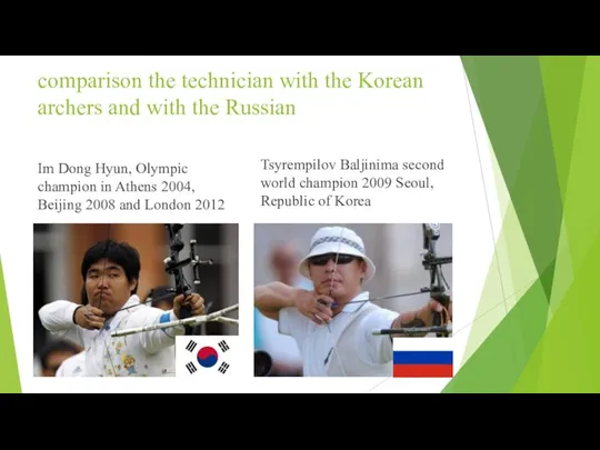 comparison the technician with the Korean archers and with the