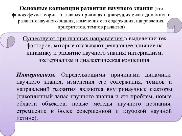 Основные концепции развития научного знания (это философские теории о главных