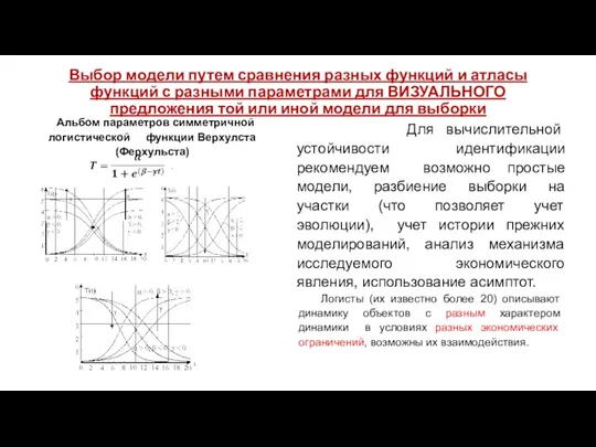 Выбор модели путем сравнения разных функций и атласы функций с