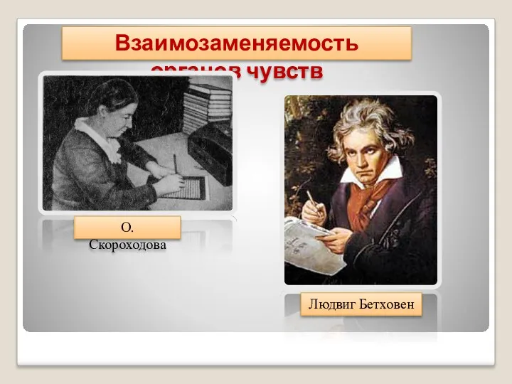 Взаимозаменяемость органов чувств О. Скороходова Людвиг Бетховен