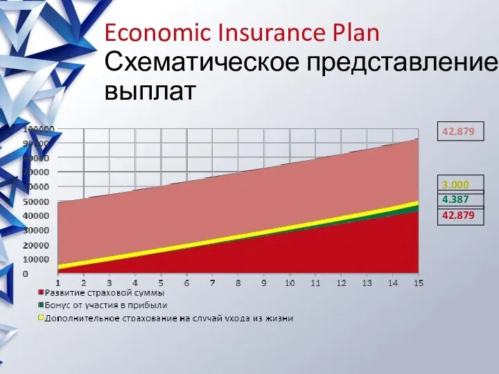 Economic Insurance Plan Схематическое представление выплат 42.879 3.000 4.387 42.879
