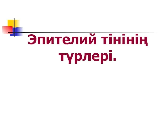 Эпителий тінінің түрлері.