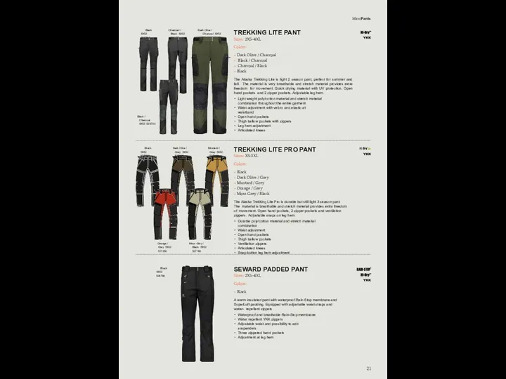 Men/Pants TREKKING LITE PANT Sizes: 2XS–4XL Colors: » Dark Olive