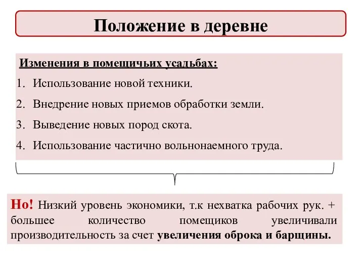 Изменения в помещичьих усадьбах: Использование новой техники. Внедрение новых приемов