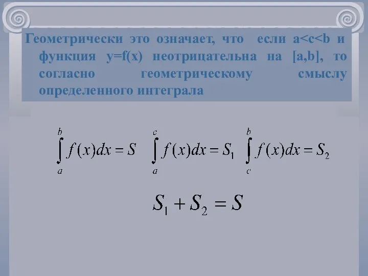 Геометрически это означает, что если a