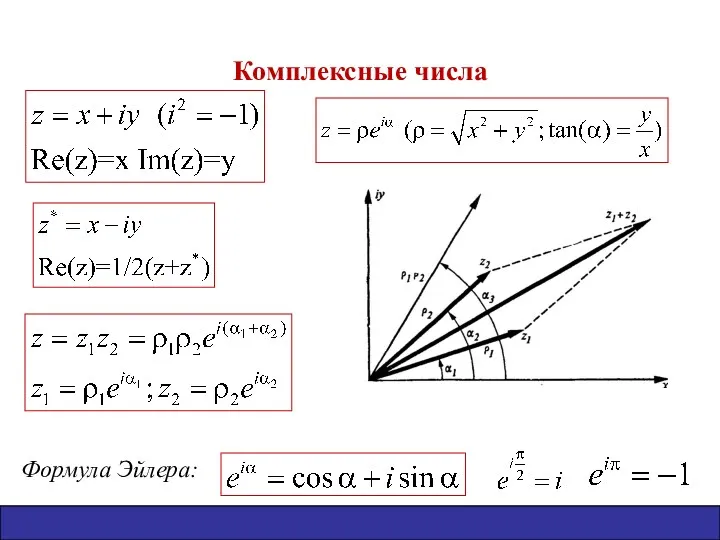 Комплексные числа Формула Эйлера: