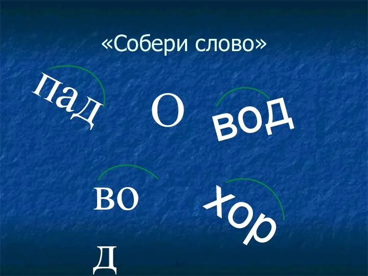 «Собери слово» вод хор пад вод О