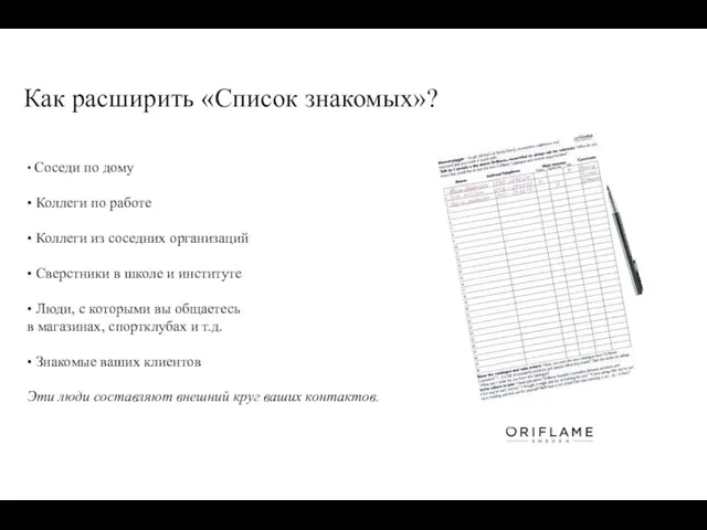 Как расширить «Список знакомых»? • Соседи по дому • Коллеги